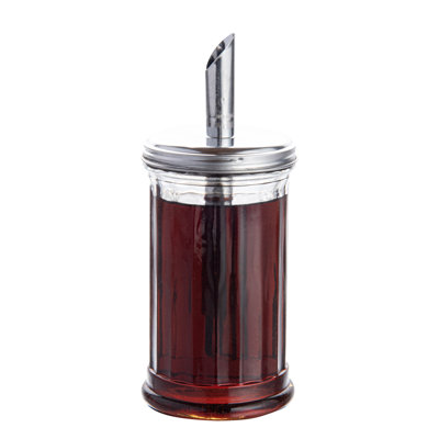 Distributeur en verre 11 oz avec couvercle, 1 distributeur de sucre à finition transparente - approuvé par la FDA, lavable au lave-vaisselle, verseur à sauce en verre transparent, remplissable, bec verseur