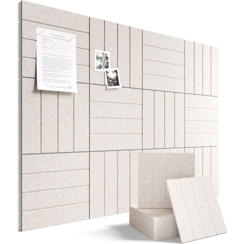 Grand panneau de liège - tuiles de babillard en feutre 48 x 36, 47' H X 35' W, Beige