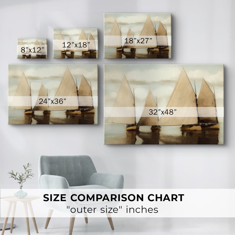 Quatre voiles - Cavas enveloppés de galerie, H 24 po x l 36 po