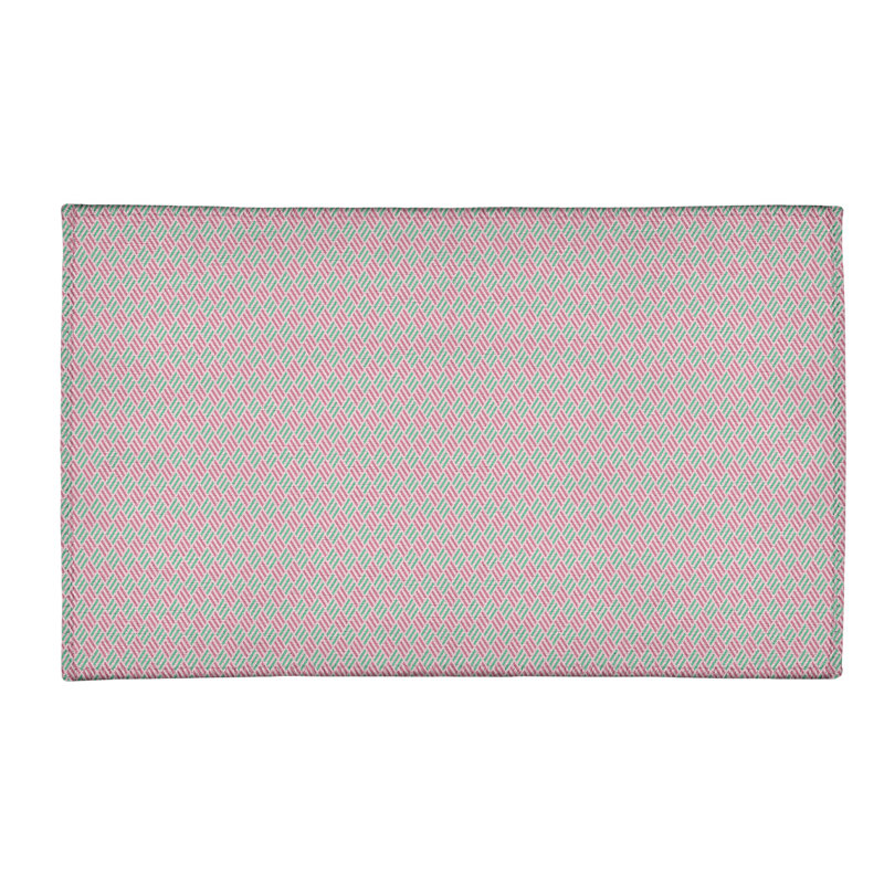 Tapis bleu à rayures losanges, Rectangle 2 pi x 3 pi