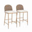 Ensemble de 2 tabourets de bar de style campagnard avec cadre en fer sans accoudoirs Christopher Knight Home® l 18 po x P 20,75 po x H 40,1 po