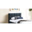 Lit double gigogne de style contemporain avec tête de lit tapissier en lin gris anthracite et lit gigogne