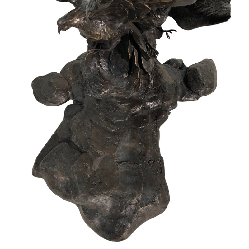 Sculpture de jardin en bronze avec des nuages et des oiseaux