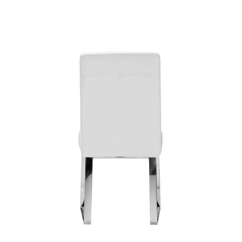 Pangea Home Sienna Halewood Upholstered Faux Leather Side Chairs - Indoor Dining Chairs – Modern Chair - Set of 2 Vegan Chairs for Kitchen, Dining Room, Bedroom or Waiting Rooms- White Dining Chairs