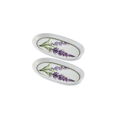 Elegant Lilac Ceramic Platter Set (2 Pieces), 10.2 x 5.5 x 0.8 inches | 100% Dishwasher-Safe Ceramic, Perfect for Serving Appetizers & Desserts | Stylish & Functional for Home Entertaining & Dining Decor