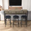 Ensemble de table de salle à manger 3 personnes avec station de charge, tabourets noir de jais, plateau en bois aggloméré brun, 60,24 po