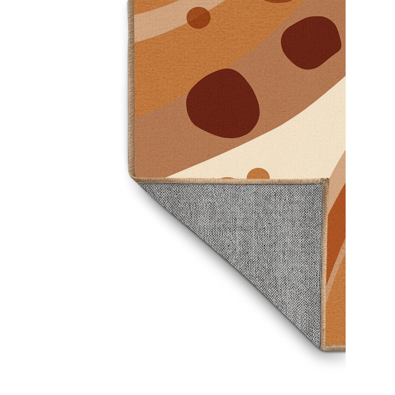 Machine Washable Patterns And Textures Bold & Eclectic Modern Abstract Rug in Brown – LightBrown Binding, 5x8