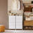  2/4-Drawer Dresser with Metal Frame & Wood Top, Fabric Storage Organizer, Black/Gray/Brown/White-1964554256