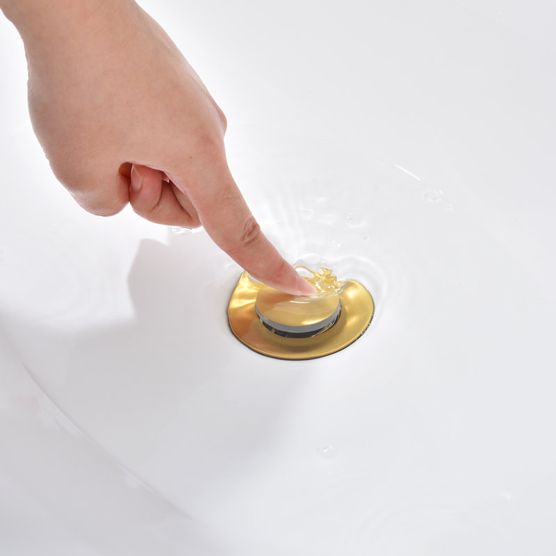 Varen Single Hole Single-Handle Bathroom Faucet with drain, Brushed Gold