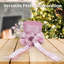 Nœud d'arbre de Noël rose à paillettes - Décoration de Noël scintillante avec branche d'épinette décorative - Décoration festive pour Noël et ornement de Noël