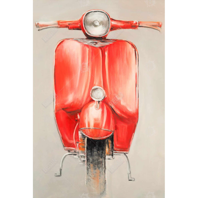 «Small Red Moped» sur toile