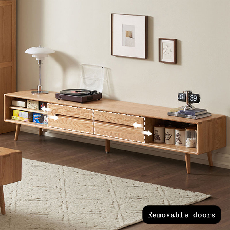 Meuble télé Modern Burlywood, H 17,72 po x L 78,74 po x l 15,75 po