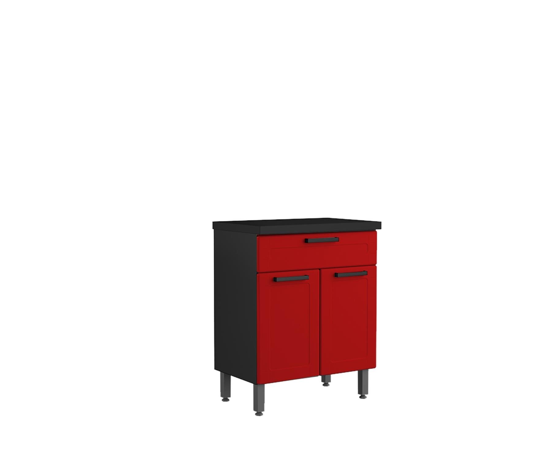 usikey Storage Cabinet, Industrial Floor Cabinet with 2 Drawers & Doors,  Freestanding Storage Cabinet with 1 Shlef & Metal Frame, Sideboard, Accent