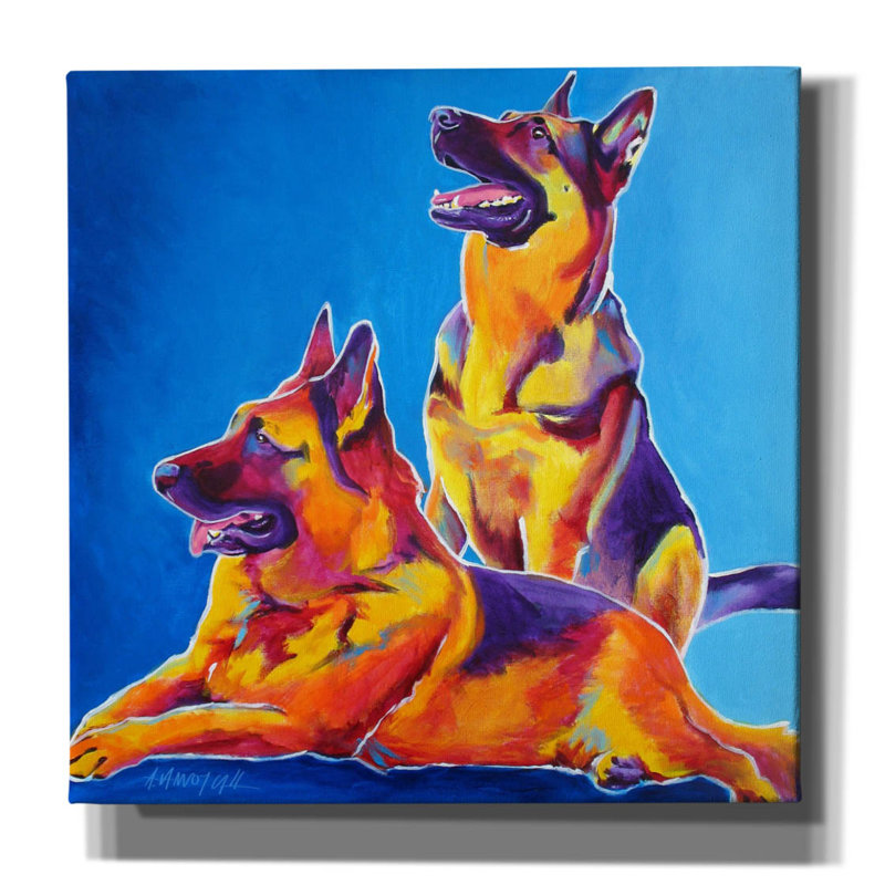 "Gsd - Erin And Eiko" par Dawg Painter, H 26 po x l 26 po x P 1,5 po