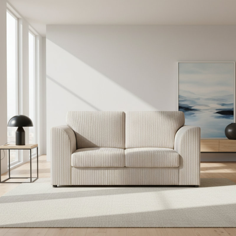3 Seater Corduroy Sofa, Cream
