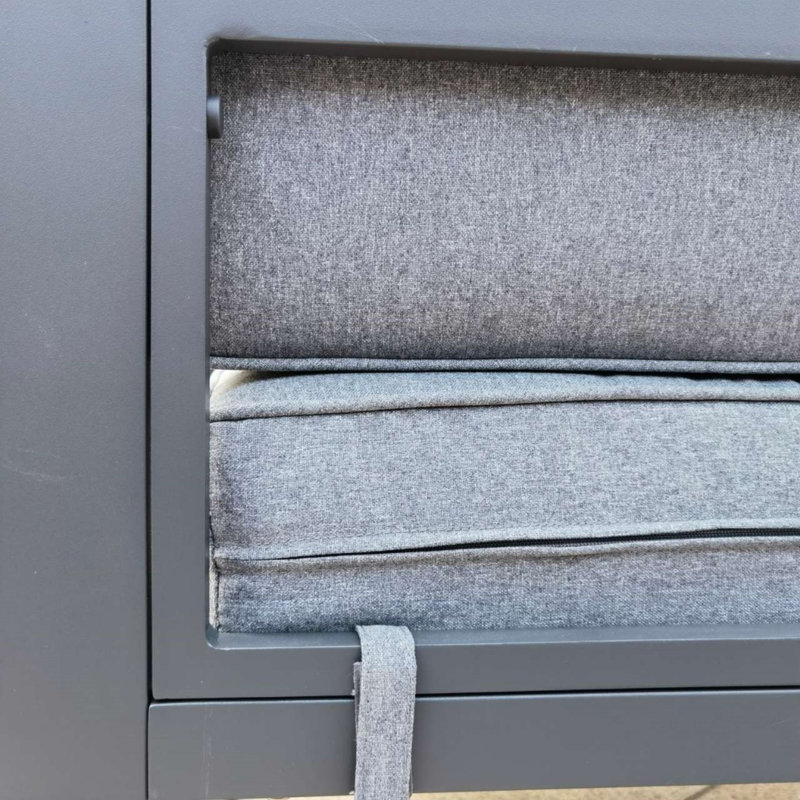 Causeuse de patio en aluminium avec coussins, Structure gris foncé / coussin gris