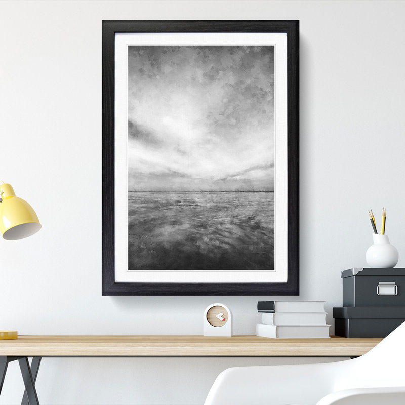 Beach Horizon - Picture Frame Graphic Art Print, 87cm H x 62cm W x 2cm D, Black Framed