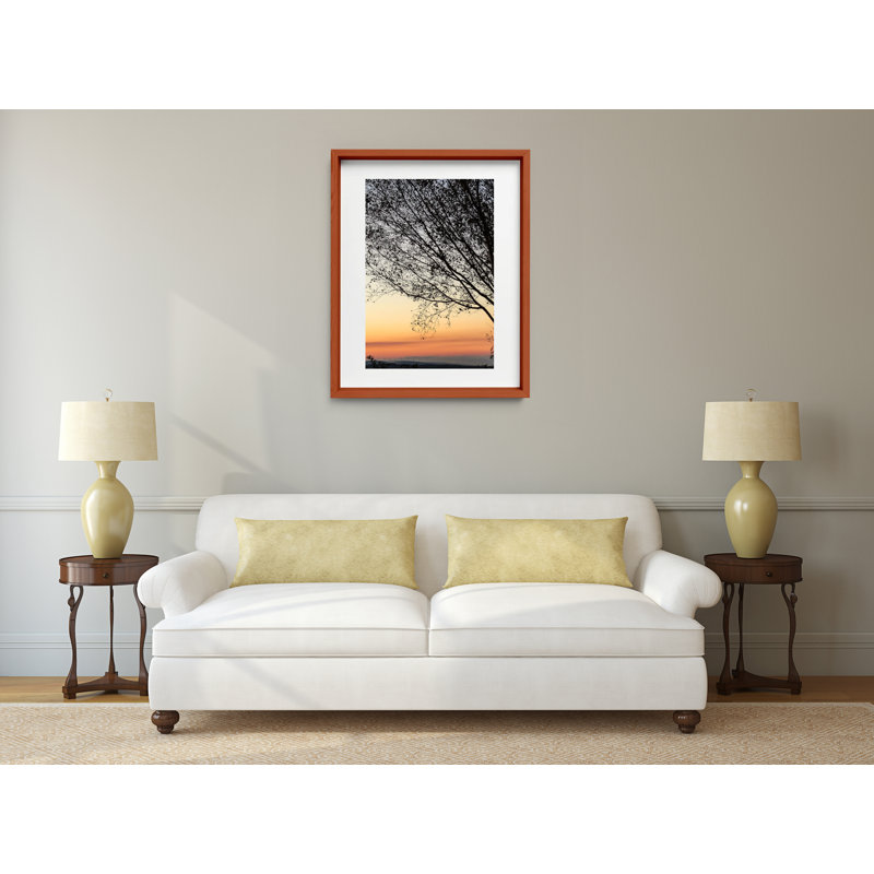 Sunset Tree Print by Joseph Regan, 26" H x 22" W x 0.75" D, Cherry