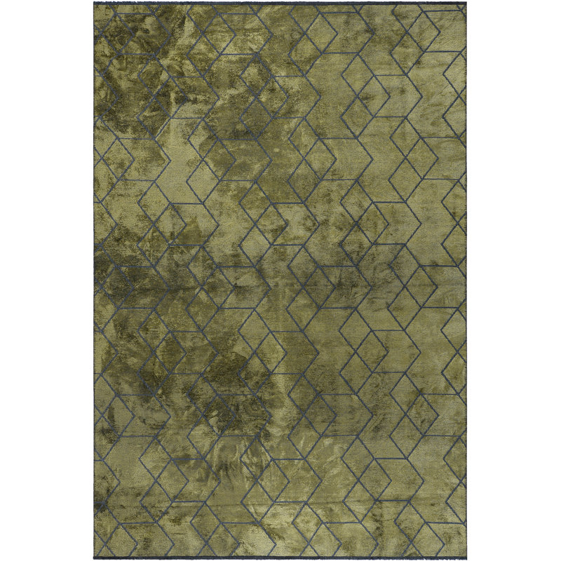 Tapis vert / noir / gris Rapture, Rectangle 7 pi 10 po x 11 pi 2 po