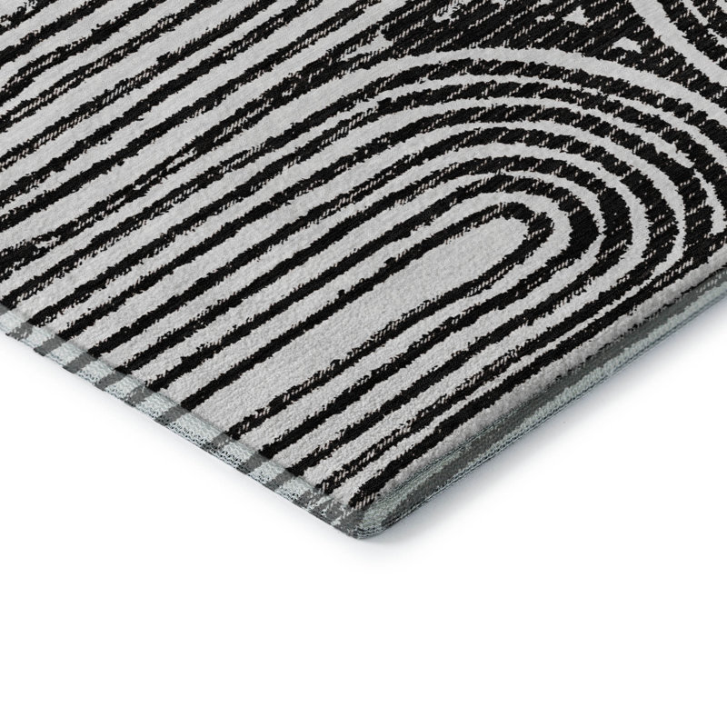 Tapis noir Cerrito AMF540 lavable à la machine de qualité supérieure, Rectangle 1 pi 8 po x 2 pi 6 po