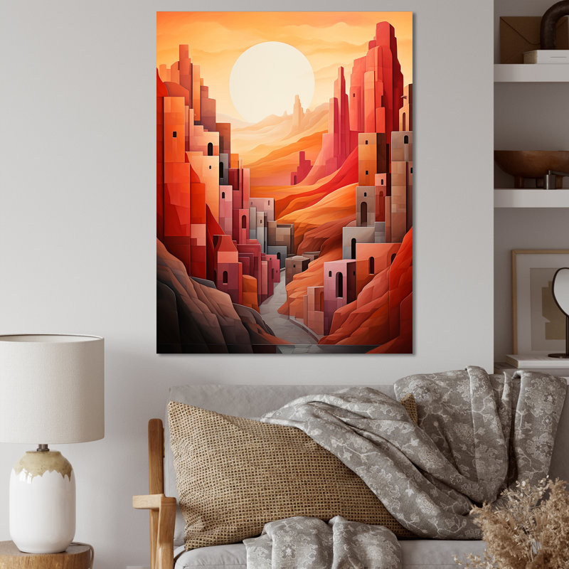 Décoration murale abstraite tempête du désert III - Canyon, Toile tendue, H 44 po x l 34 po x P 1,5 po
