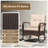 3PCS Outdoor Rocking Set Rattan Rocker Chairs w/ Tempered Glass Coffee Table Wicker Rocker Set-1570623713