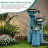 27" Modern Water Fountain with LED Lights, Blue Resin Column Cascading Waterfall Decor, 3-Tier Weather-Resistant Outdoor Feature-808276569