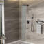 Système de douche noir mat avec bec de baignoire en cascade - douchette de pluie carrée à fixation au plafond de 12 pouces, douche à main, valve, installation facile et pratiques de propreté selon les pratiques-118036838