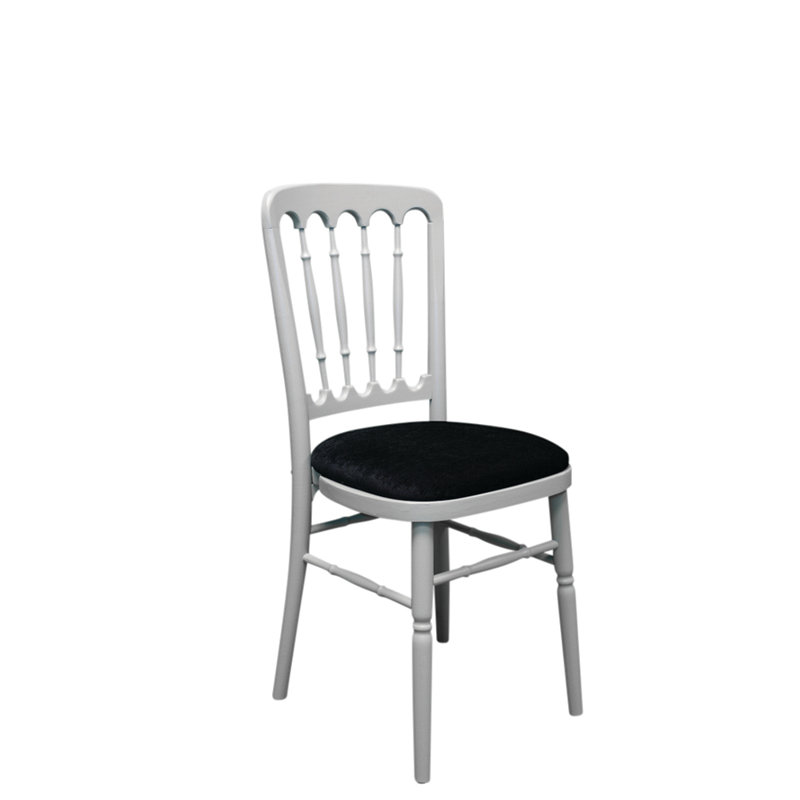 Avalos 43cm H Polyester Blend Upholstered Slat Back Side Chair, Black, Grey