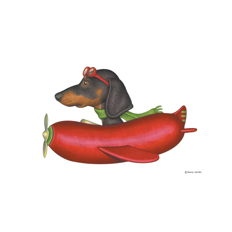 Dachshund Pilot by Danny Gordon - Wrapped Canvas Print, 30.48 cm H x 45.72 cm W x 1.905 cm D