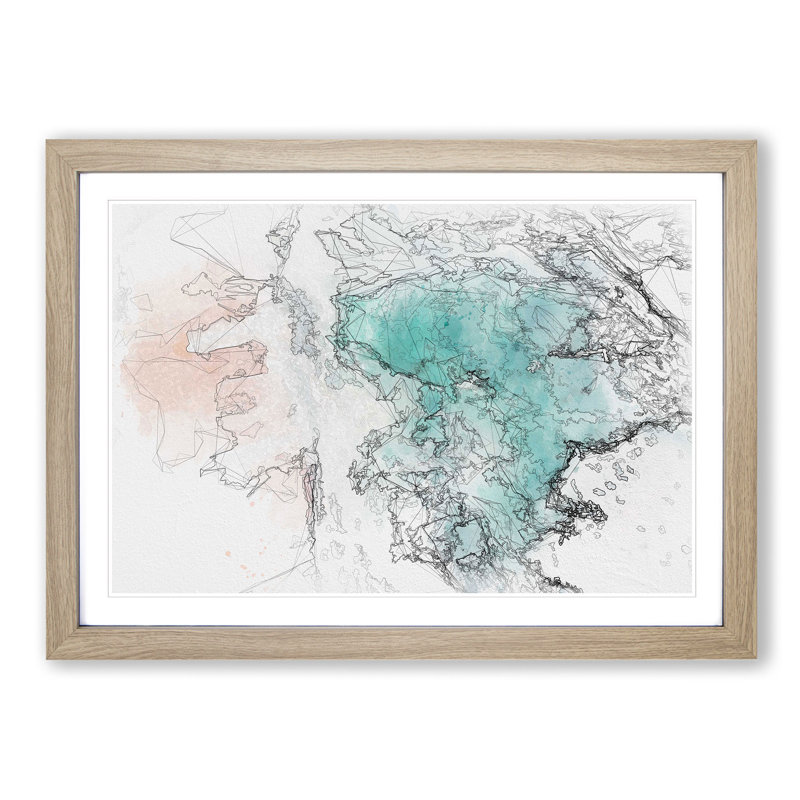 Montara Beach in California - Picture Frame Graphic Art Print, 40cm H x 60cm W x 2cm D, Oak Framed