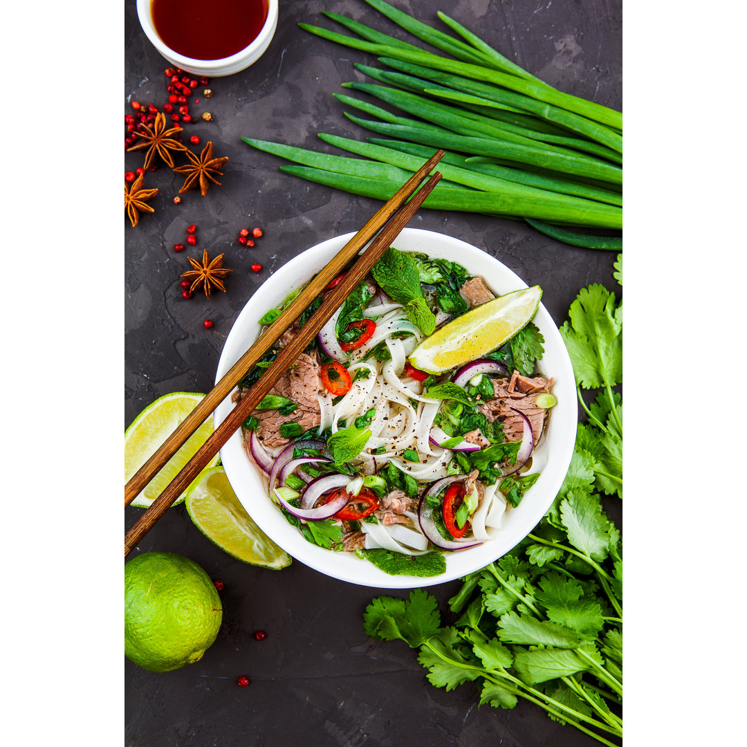 Vietnamese Beef Noodle Soup by DimaChechin - Wrapped Canvas Print