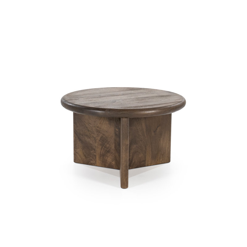 Solid Wood Coffee Table, Brown, 12" H x 32" L x 32" W 