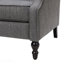 Fauteuil inclinable surdimensionné en tissu à oreilles avec garniture cloutée et coutures capitonnées à boutons pour le salon, la chambre à coucher-131642714