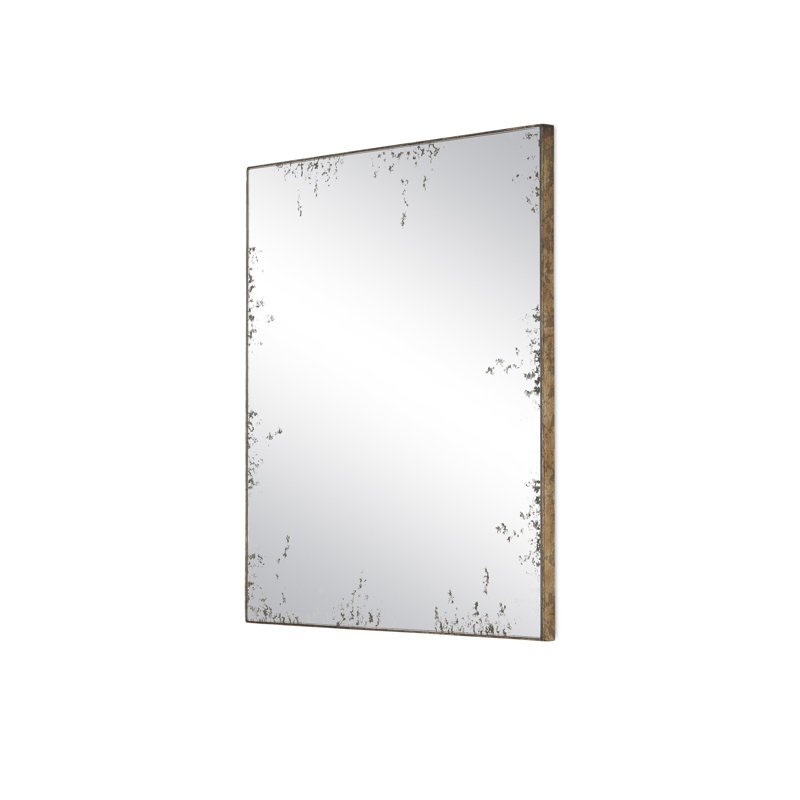 Rene Metal Flat Wall Mirror, 24" H x 24" W