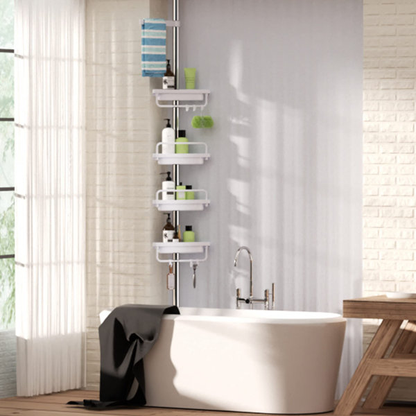 Lillie-Belle Tension Pole Stainless Steel Shower Caddy Rebrilliant Finish: White