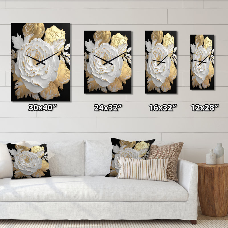 Horloge murale rose exquise, Moyen