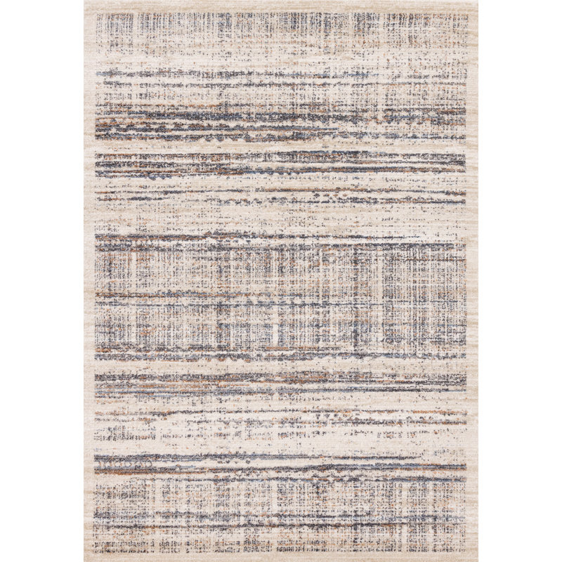 Tapis crème gris à faible bruit Beaumys, Rectangle 5 pi 3 po x 7 pi 7 po