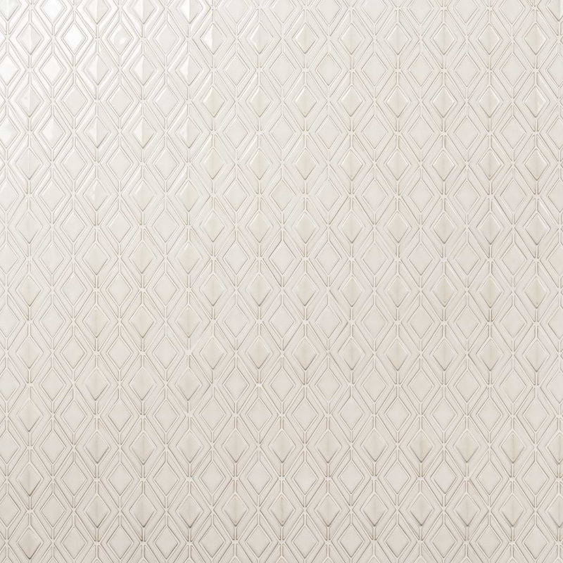 Nabi Jewel 3D Glossy Glass Mosaic Tile, Natural White
