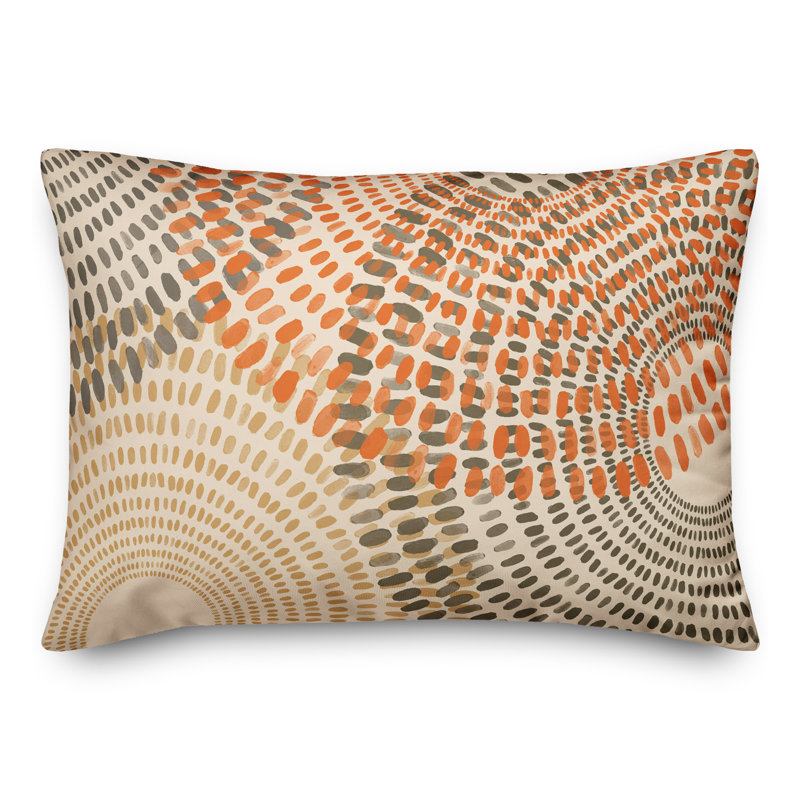 Geometric Outdoor Reversible Throw Pillow, Brown
