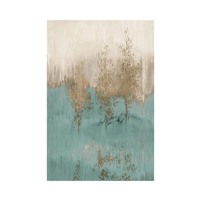 «Through The Gold Trees Abstract I» par Lanie Loreth - Estampe numérique sur toile tendue avec châssis