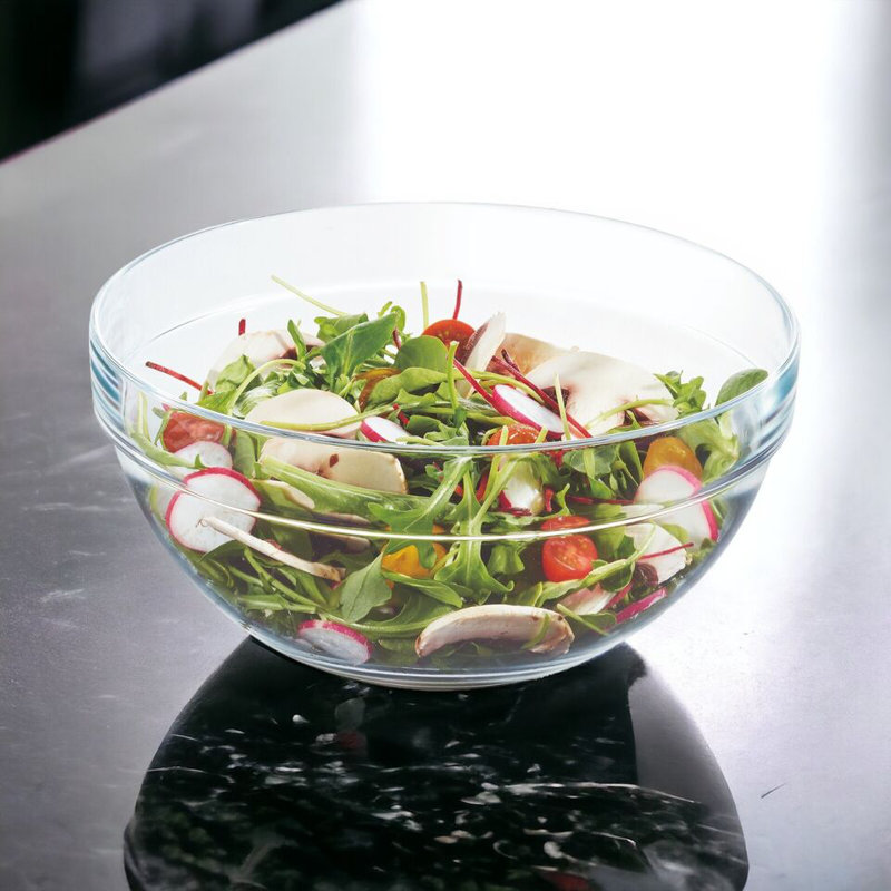 2.5L Pasabahce Single Chef's Glass Salad Mixing Serving Bowl (Set of 2)