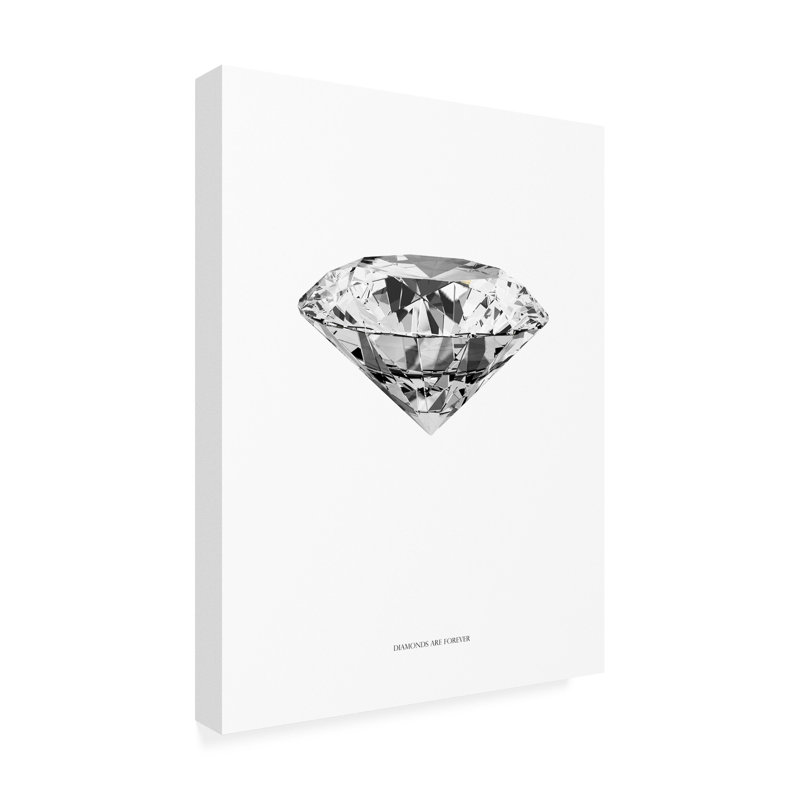Impression d’art graphique sur toile tendue « Diamonds are forever II » par Typelike, H 47 po x l 35 po x P 2 po