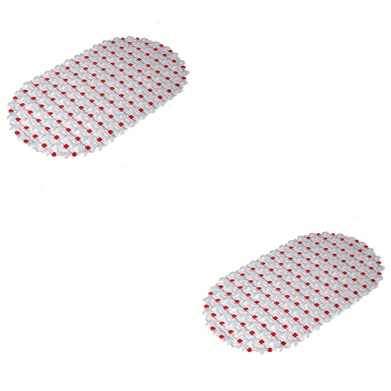 2 pièces antidérapant pour salle de bain PVC antidérapant pour salle de bain, Rouge
