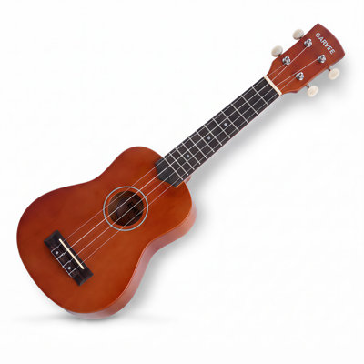 Soprano ukulélé de 21 pouces avec caisse en contreplaqué, construction légère, sonorité chaleureuse, manche lisse, prise en main confortable, facile à jouer, format portable, rouge