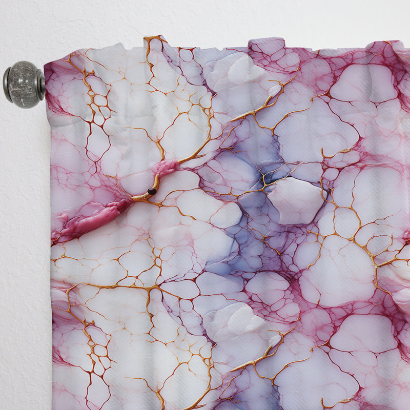 Gold Timeless Marble Classic Delights III - Glam Curtain - Velvet Room Darkening - 1 Panel, 52" W x 90" L