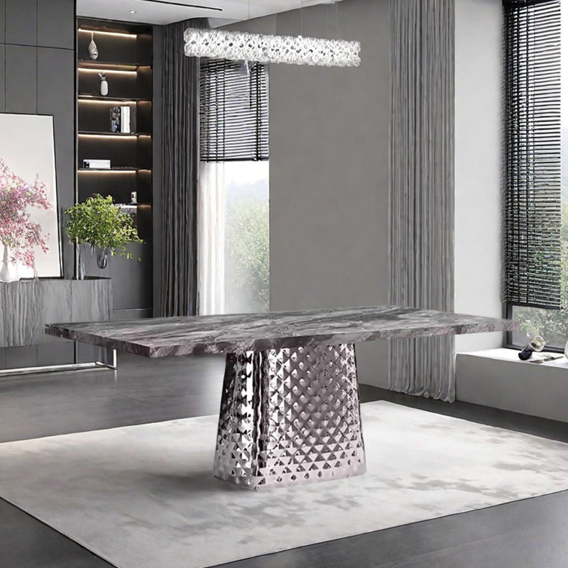 Table de salle à manger légère et luxueuse, H 29,52 po x L 78,74 po x l 39,37 po