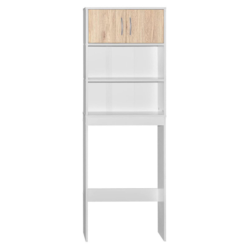 Rangement au-dessus de la toilette l 23,5 po x H 67 po x P 9,5 po Corwin, Blanc/naturel
