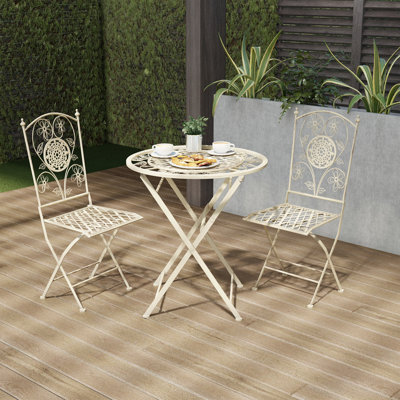 2 - Person Patio Dining Set with Round Table , Cushions Included