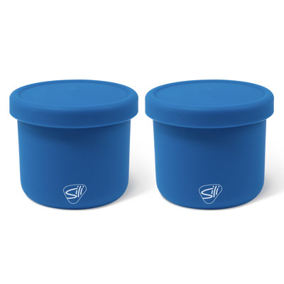Silipint: Silicone 10oz Lidded Bowls: 2 Pack Deep Pool - Unbreakable, Flexible, Microwave-Oven-Dishwasher, Non-Slip